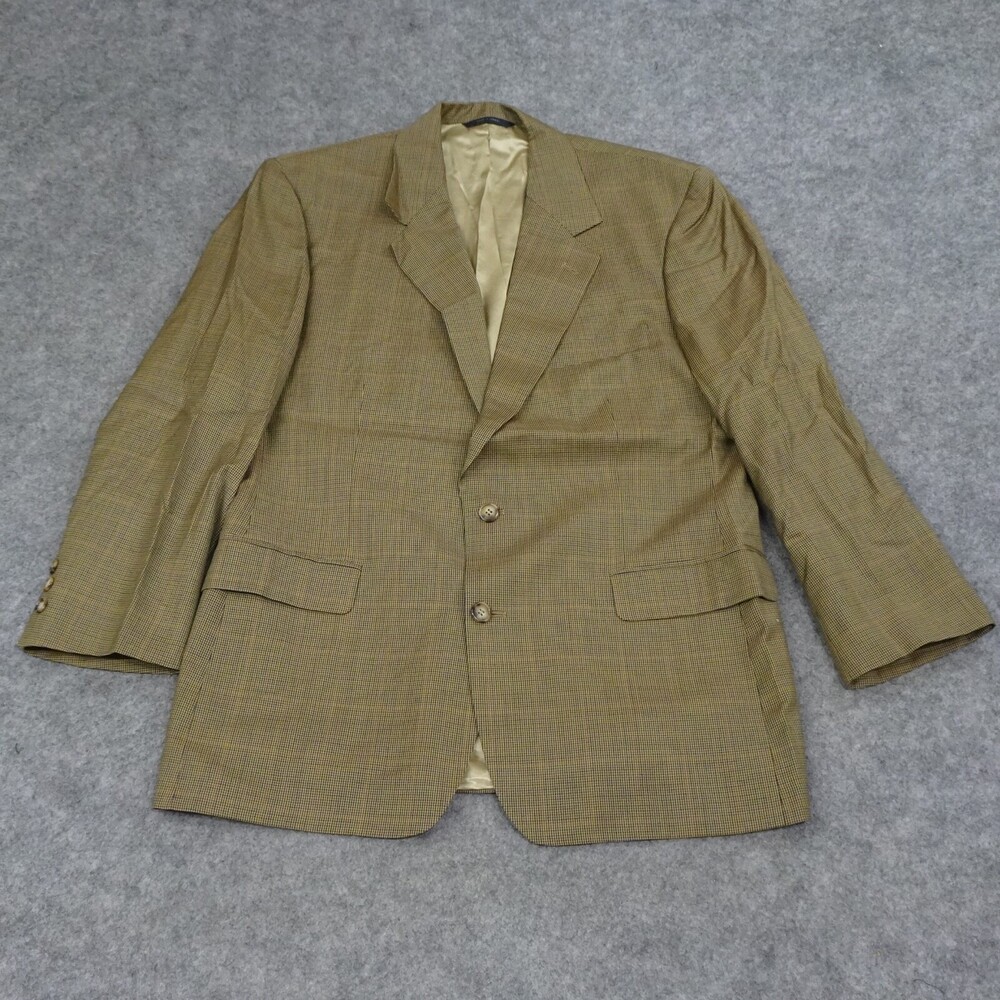 Brooks Brother Sports Jacket Mens 42R Brown Wool Coat Blazer Plaid